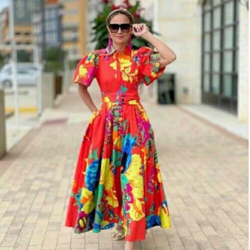 Christopher John Rogers x Target Bold Floral Maxi Shirtdress, size 2